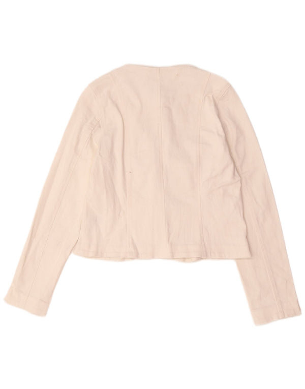 Chaqueta tipo blazer corta con 5 botones para mujer de Lipsy UK 40 Talla mediana de algodón blanco