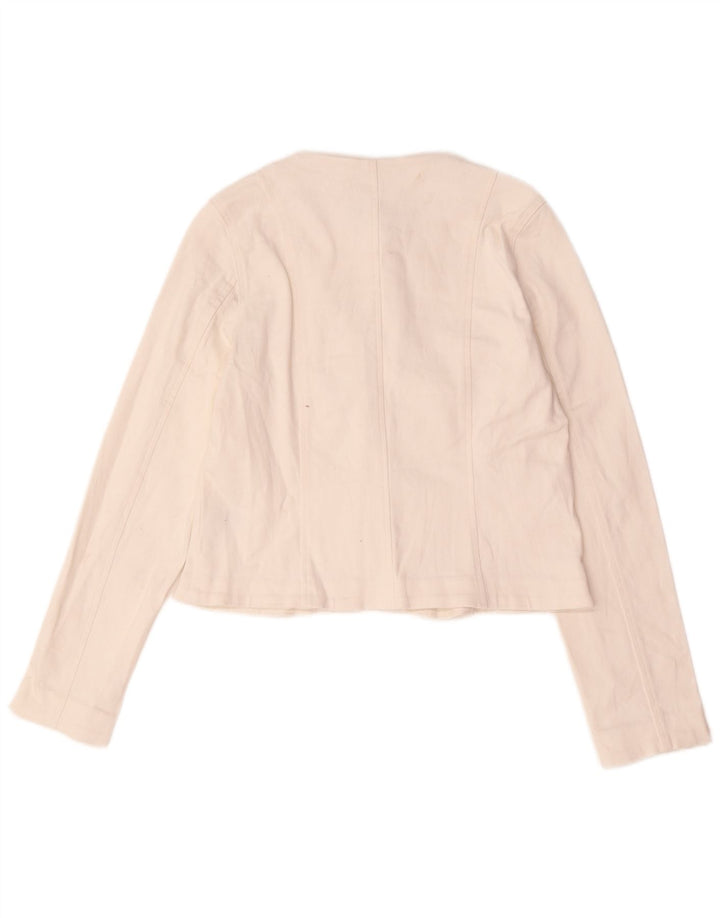 Chaqueta tipo blazer corta con 5 botones para mujer de Lipsy UK 40 Talla mediana de algodón blanco