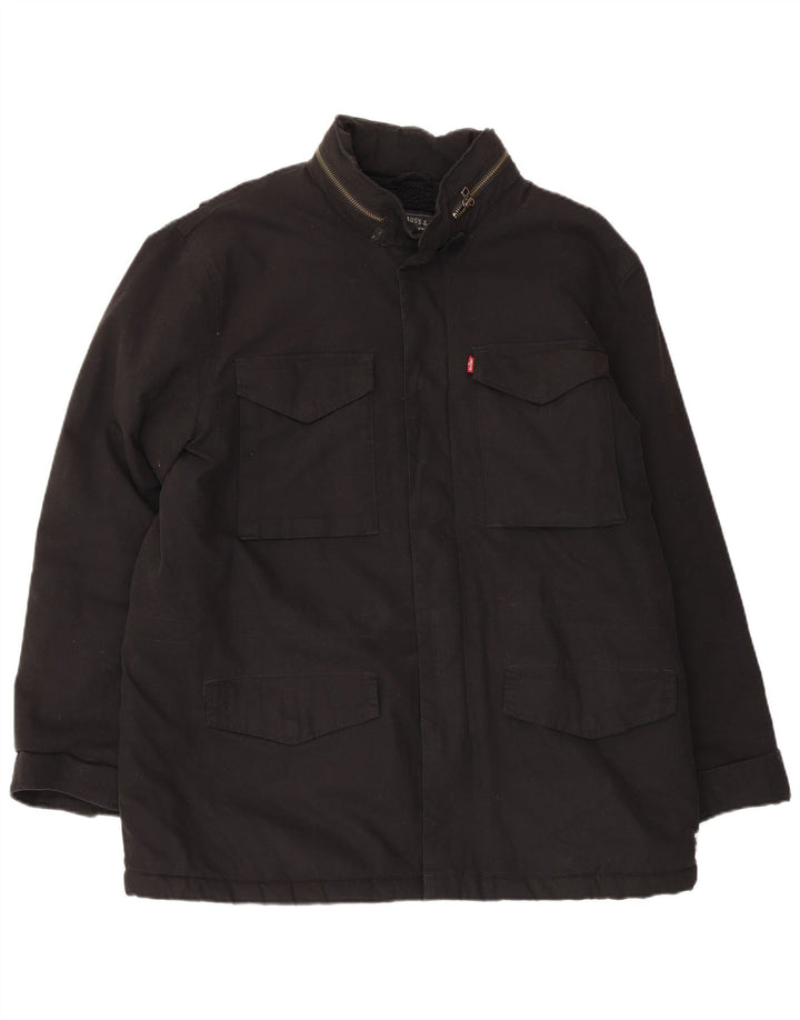 LEVI'S Chaqueta utilitaria Sherpa para hombre UK 42 XL Algodón negro