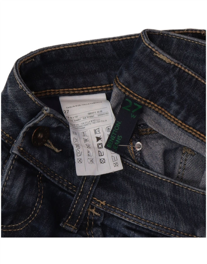 Benetton Vaqueros Acampanados De Talle Bajo W27 L30 Azul Algodón