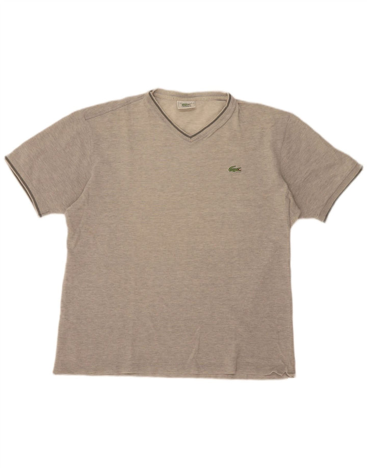Lacoste Camiseta para hombre talla 5 grande algodón moteado gris