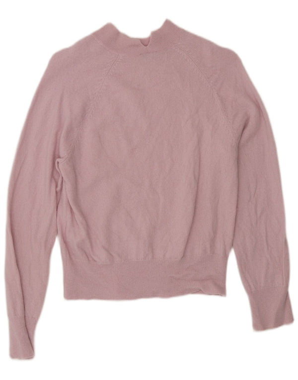Jigsaw Jersey con cuello de tortuga para mujer UK 10 Small Pink Wool
