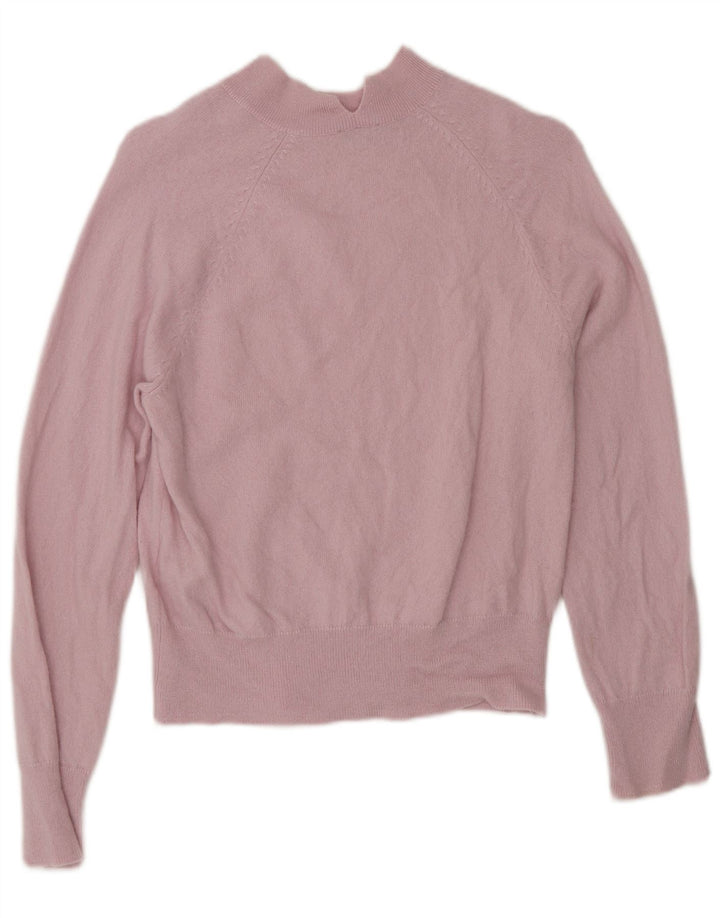 Jigsaw Jersey con cuello de tortuga para mujer UK 10 Small Pink Wool