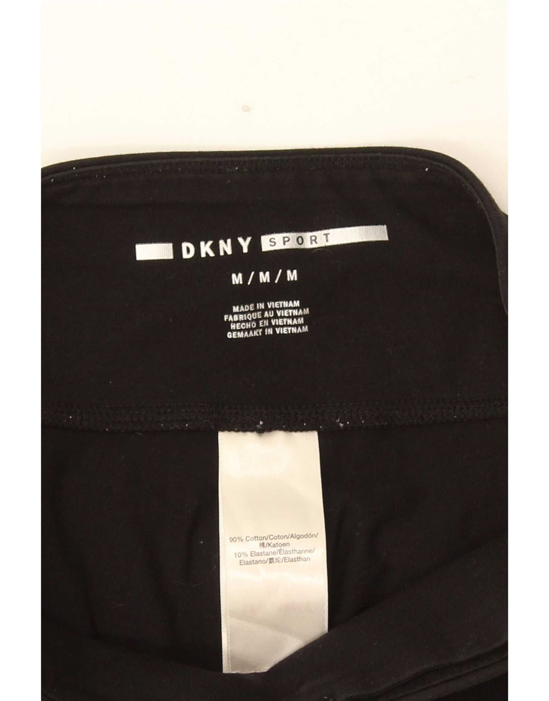 Dkny Leggings cortos con gráfico para mujer UK 40 Mediano Algodón negro