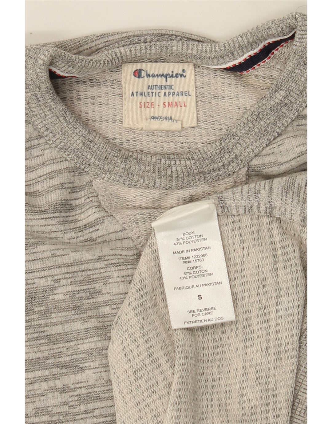 CHAMPION Mens Sweatshirt Jumper Small Grey Pinstripe Cotton Vintage Champion and Second-Hand Champion from Messina Hembry 