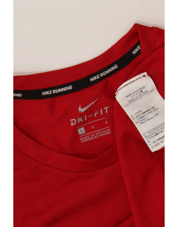 Nike - Camiseta Dri Fit para hombre, talla grande, poliéster rojo