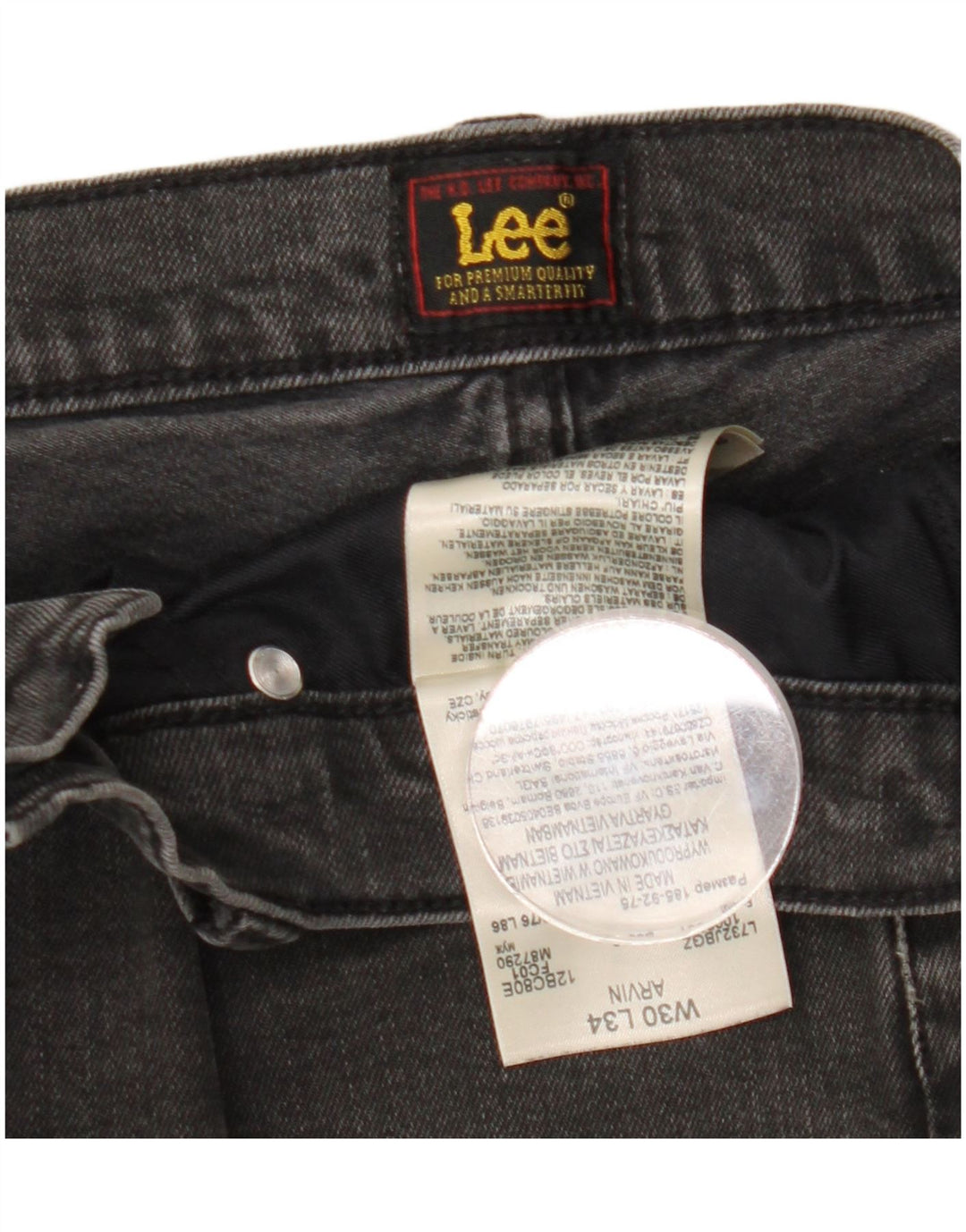 Lee Vaqueros ajustados Arvin para hombre W30 L34 Algodón negro