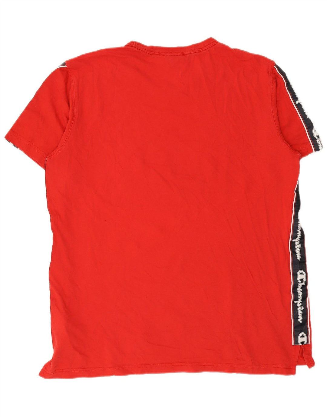 CHAMPION Camiseta gráfica para hombre Top grande de algodón con bloques de color rojo