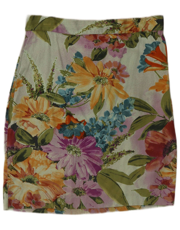 Falda recta vintage para mujer IT 46 Grande W30 Multicolor Floral