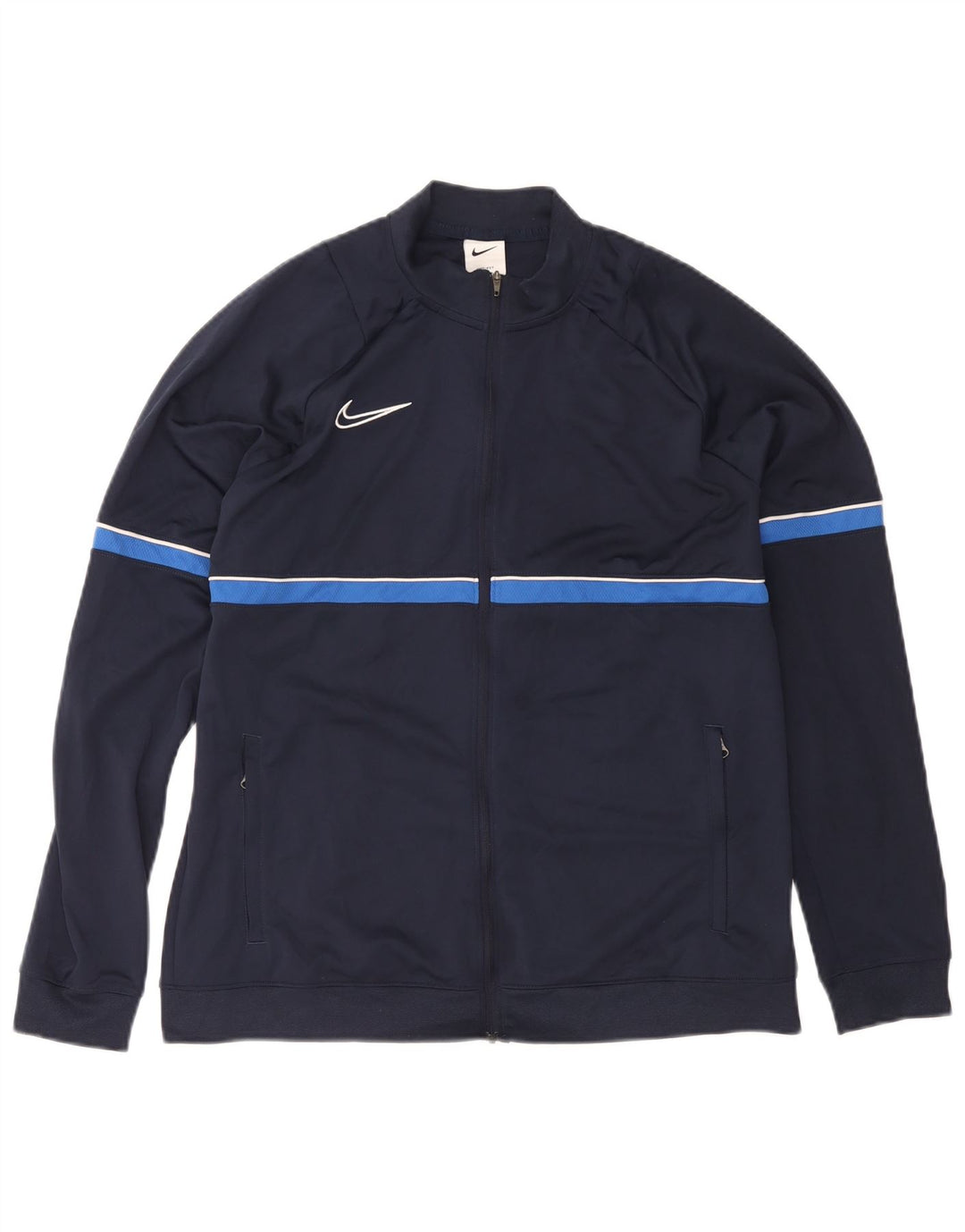 Nike Hombre Dri Fit Chándal Top Chaqueta XL Azul Marino Colorblock Poliéster