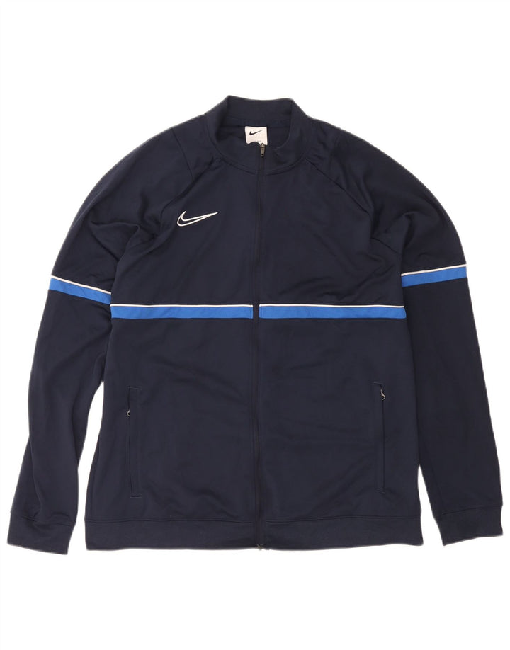 Nike Hombre Dri Fit Chándal Top Chaqueta XL Azul Marino Colorblock Poliéster