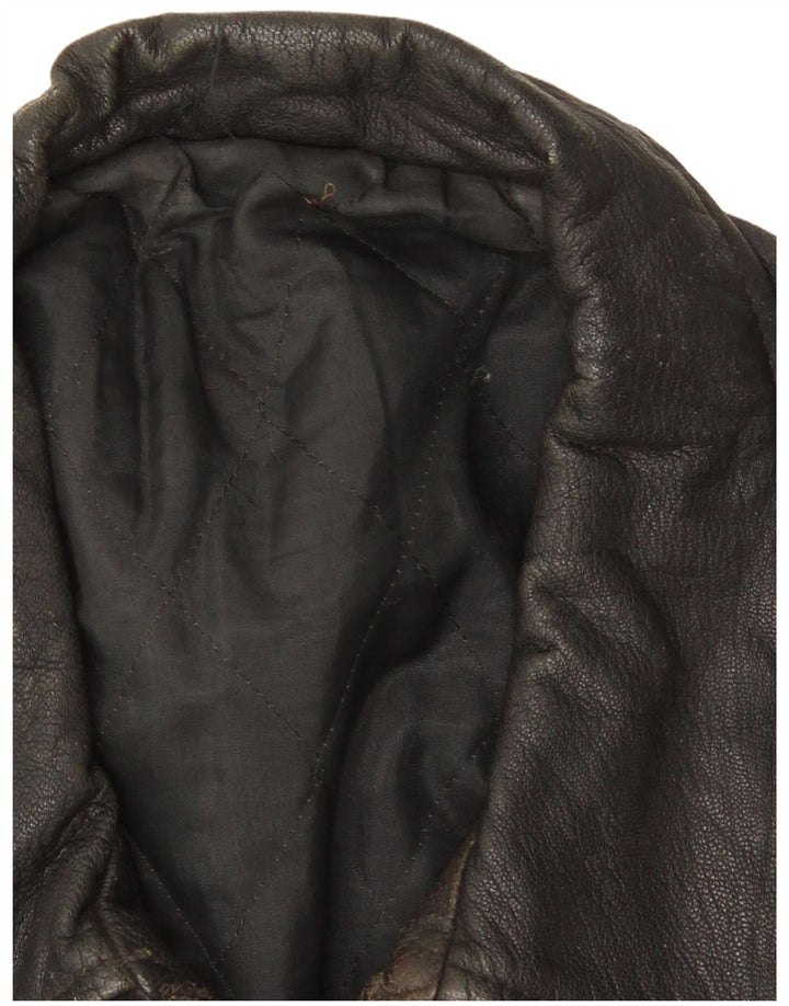 Vintage chaqueta de cuero para hombre Reino Unido 40 cuero negro grande
