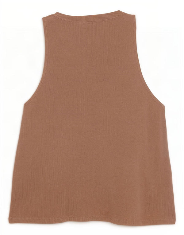 Zara Mujer Cárdigan Sin Mangas Suéter UK 10 Small Viscosa Beige