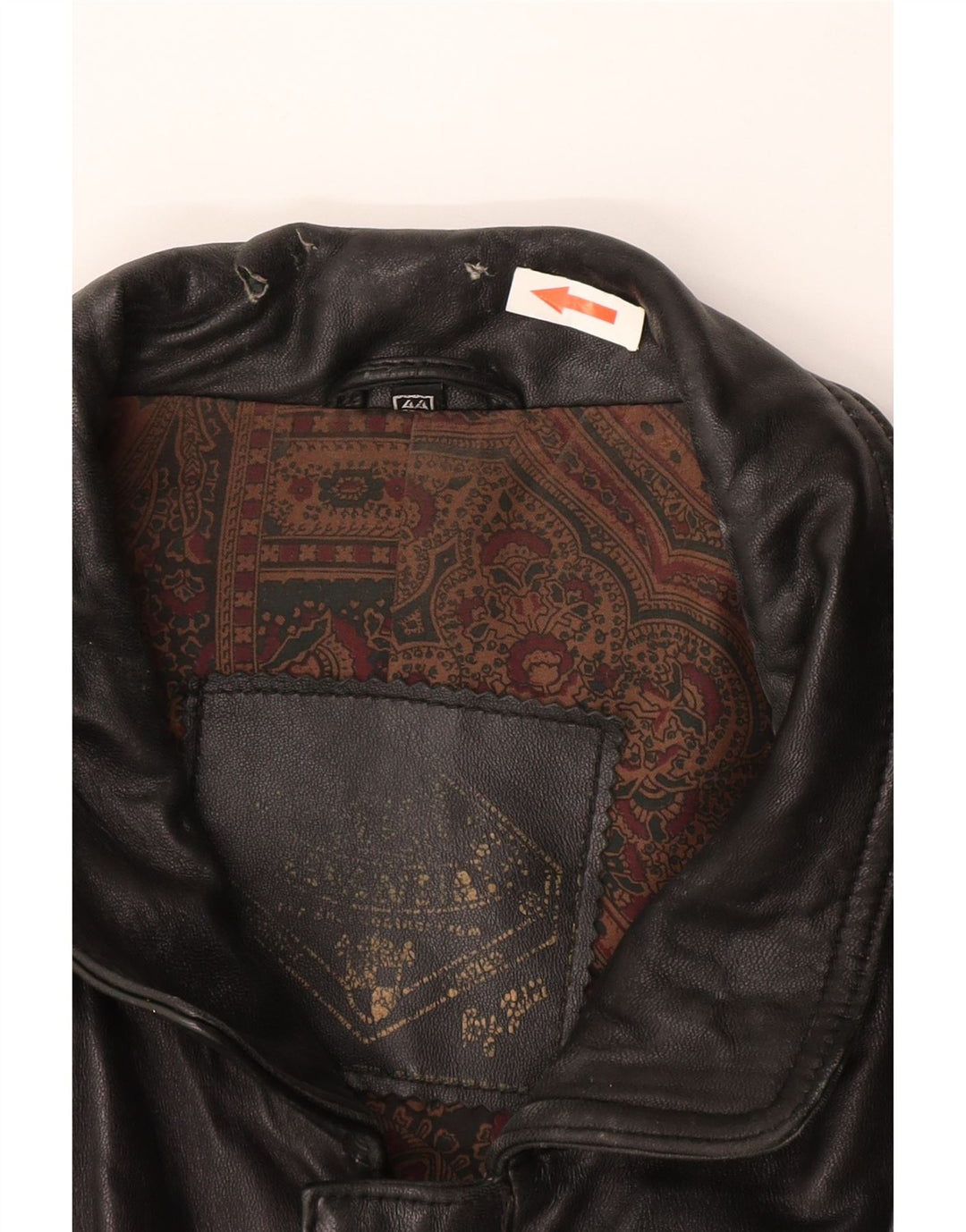 Vintage chaqueta de cuero para hombre Reino Unido 44 2XL cuero negro