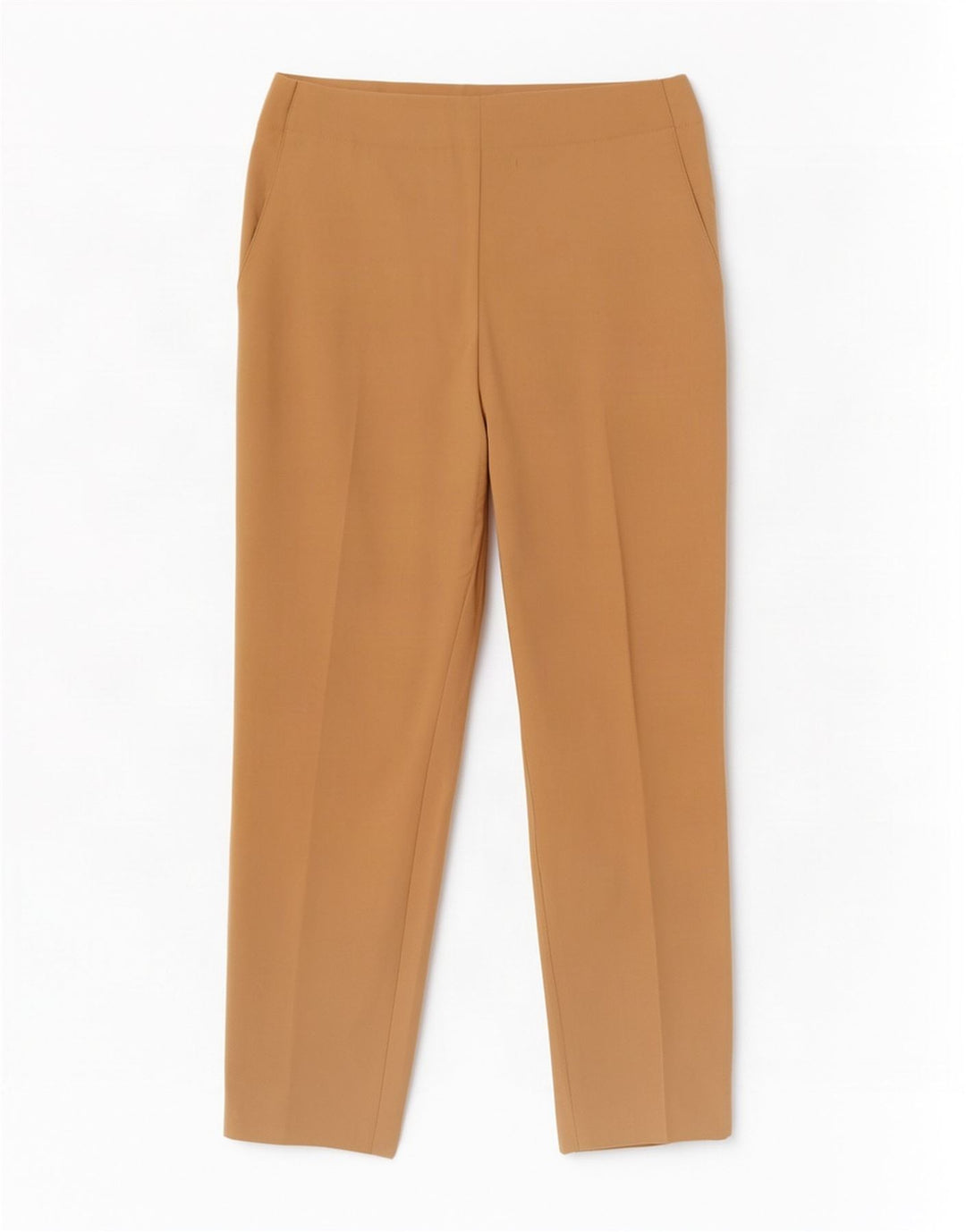 Zara Mujer Pantalón Cropped Slim Large W33 L24 Poliéster Beige