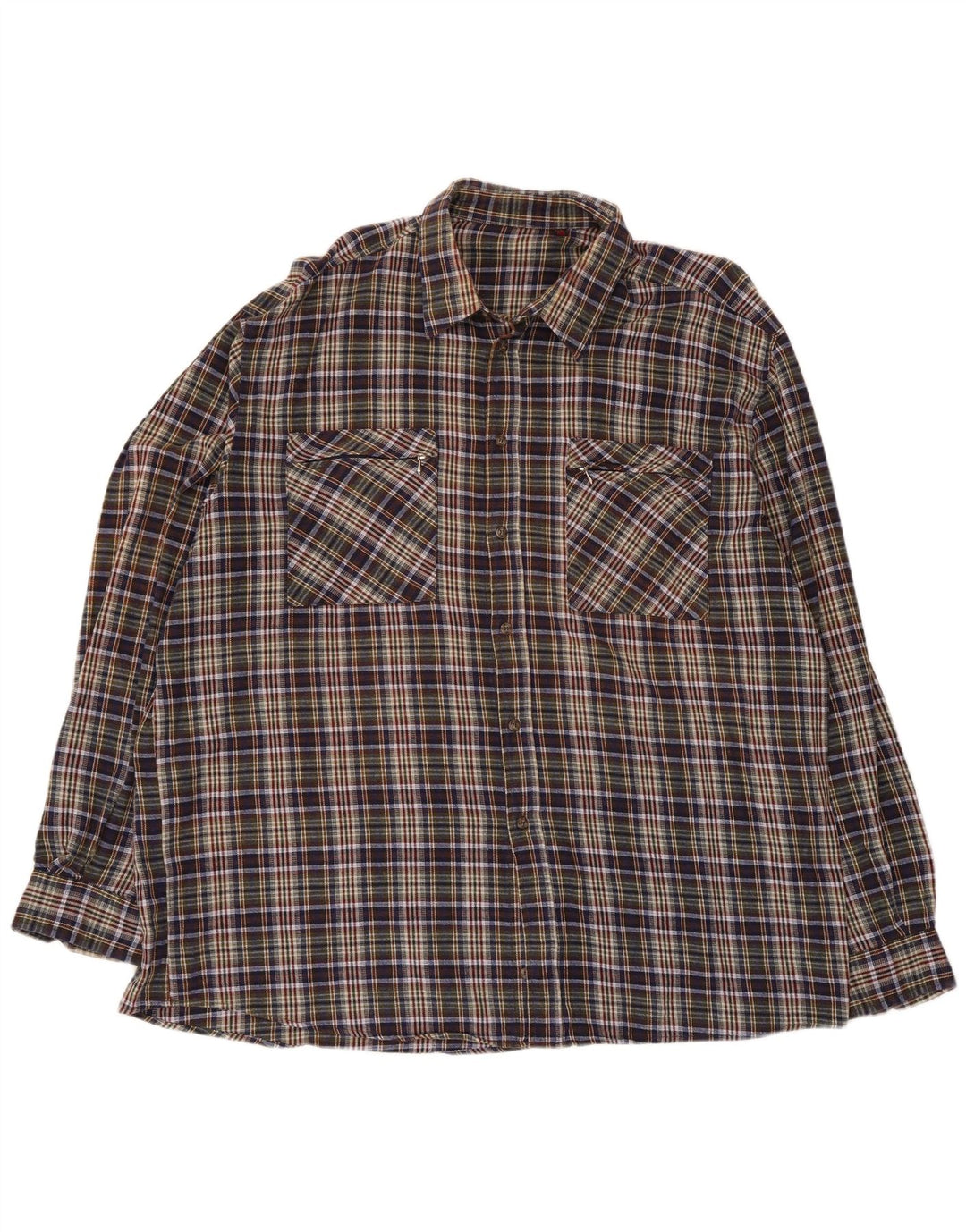 European Project Camisa de franela de corte regular para hombre, talla 2XL, cuadros multicolores
