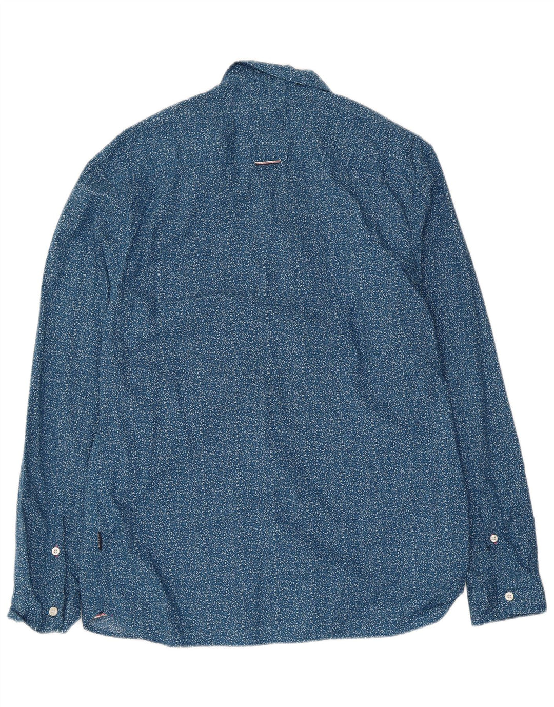 Camisa ajustada de hombre de White Stuff de algodón con lunares azules grandes