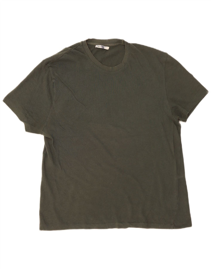 Zara Hombre Camiseta Top Grande Caqui
