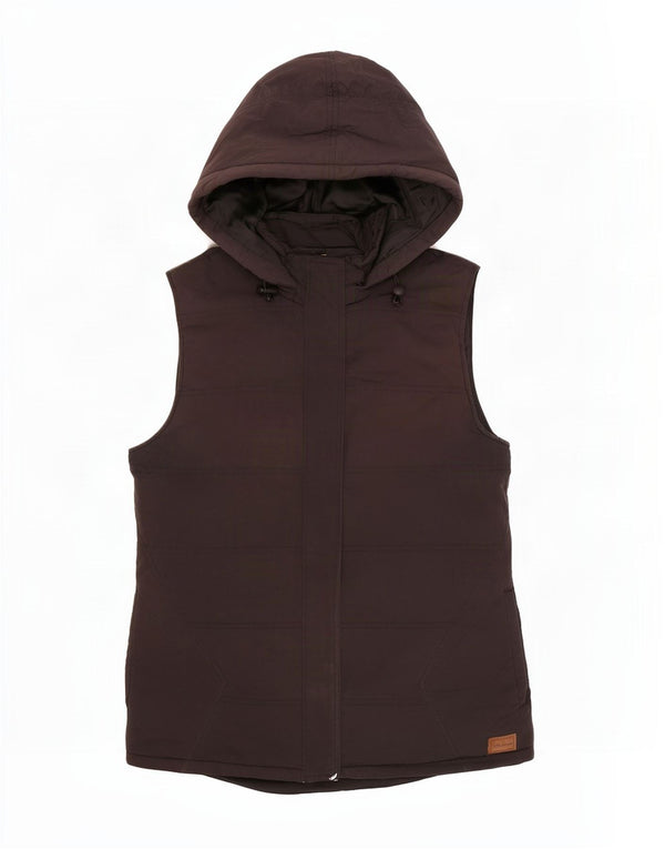 Volcom Chaleco acolchado con capucha para mujer UK 40 Mediano Poliéster negro