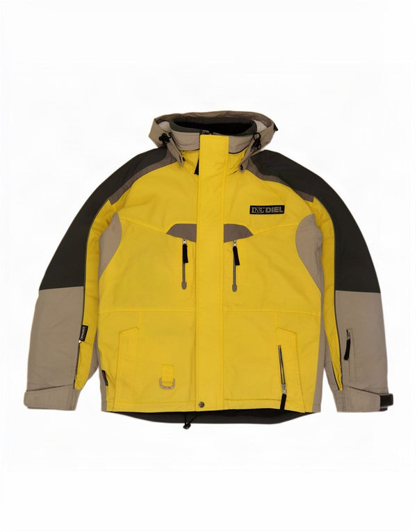 Diel Chaqueta de esquí con capucha para hombre UK 38 Medium Yellow Colourblock