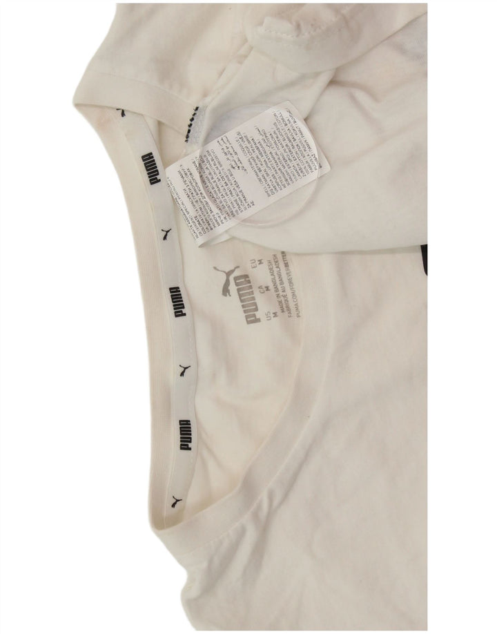 PUMA Camiseta gráfica para hombre Top Medium White Cotton