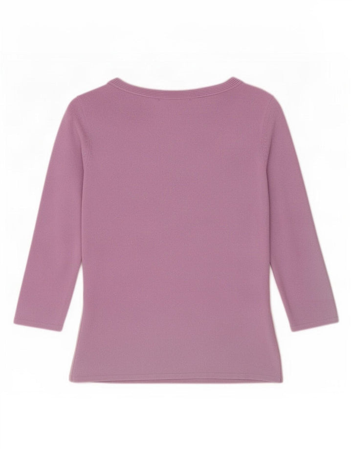 Zara Mujer Top Manga 3/4 UK 42 Viscosa Púrpura Mediana