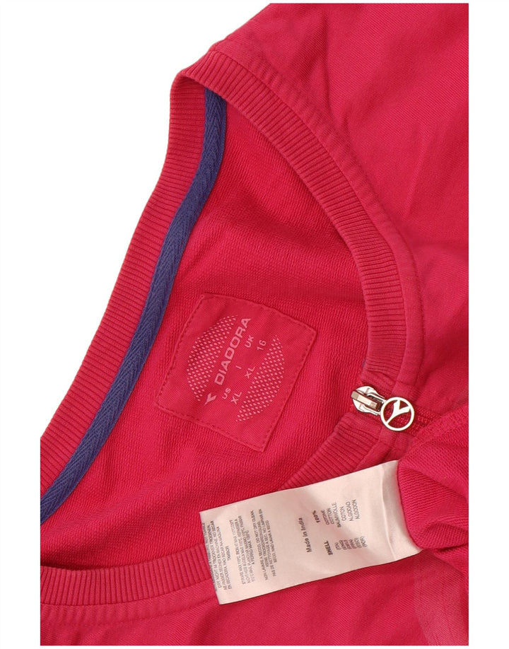 Diadora Chaqueta De Chándal Extragrande Con Gráfico Para Mujer UK 40 Large Pink