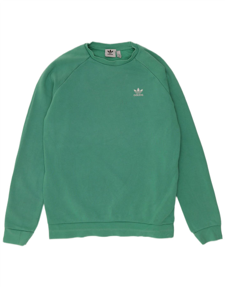 Adidas Hombre Sudadera Jumper Grande Algodón Verde