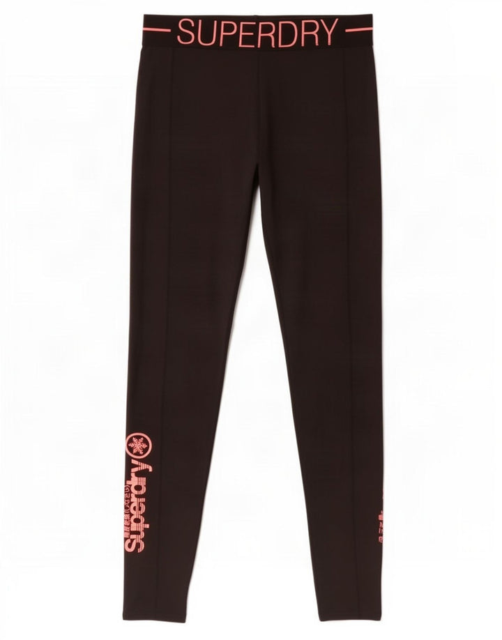 Superdry Leggings Gráficos Para Mujer UK 44 Poliéster Negro Mediano