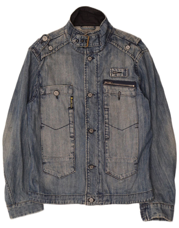 Vintage hombres chaqueta de mezclilla Reino Unido 38 azul medio