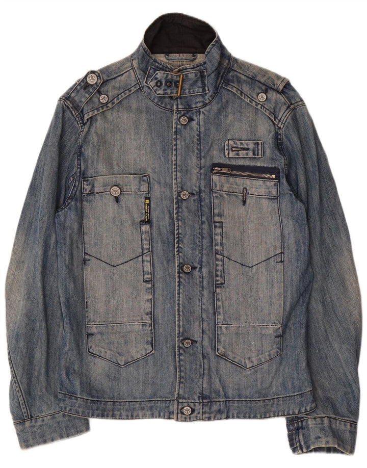 Vintage hombres chaqueta de mezclilla Reino Unido 38 azul medio