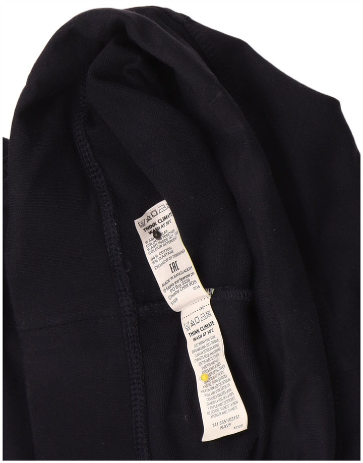 Marks & Spencer Pantalones de Chándal para Mujer UK 12 Medium Azul Marino Algodón