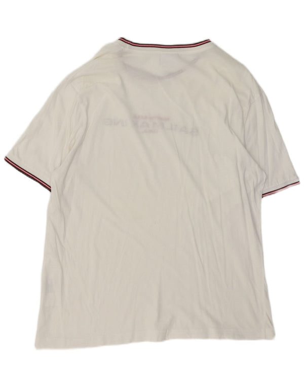 North Sails Hombre Sailmakers Graphic Camiseta Top XL Algodón Blanco