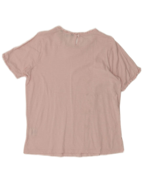 CREW CLOTHING Blusa para mujer Top UK 10 Small Pink Cotton