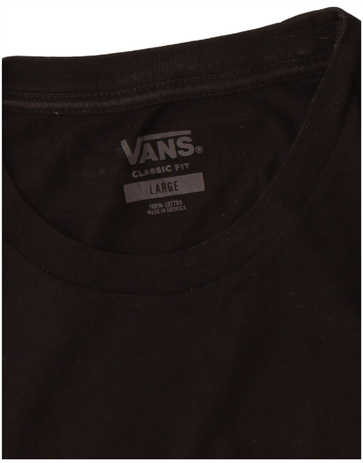 Vans - Camiseta de corte clásico para hombre, talla grande, algodón negro