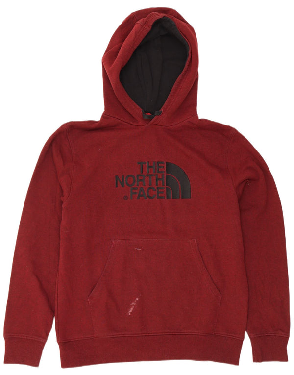 The North Face Jersey con capucha gráfica para hombre, tamaño grande, algodón burdeos