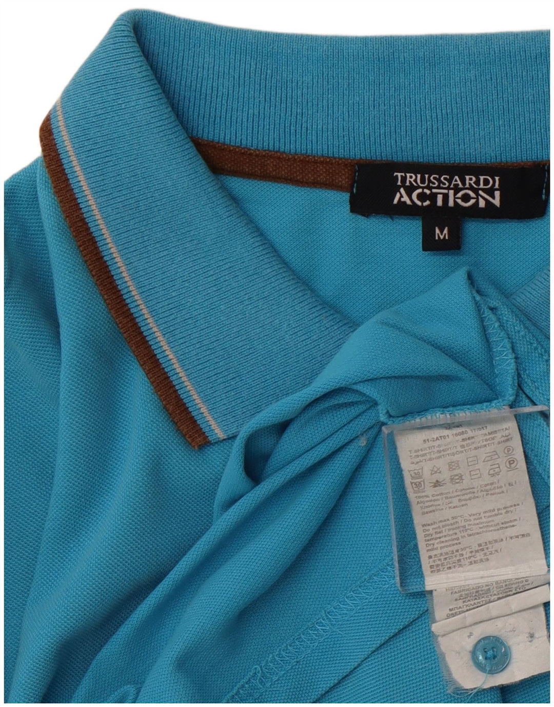 TRUSSARDI Polo Hombre Algodón Azul Medio