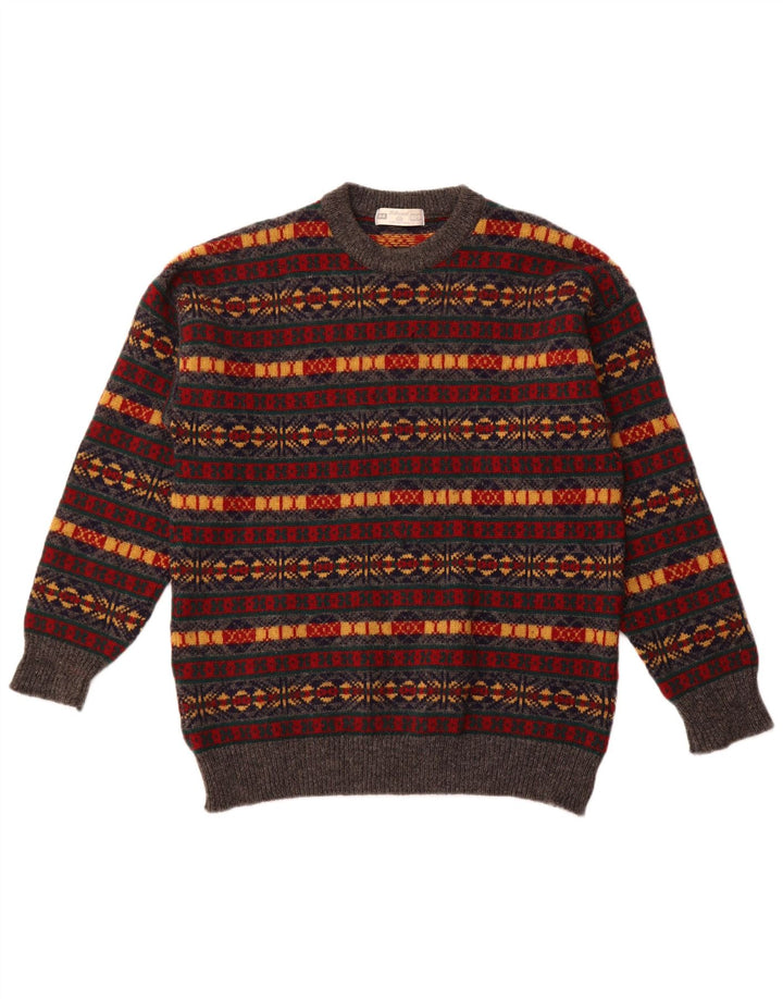 CALLE. BERNARD Jersey de cuello redondo para hombre, talla grande, multicolor, Fair Isle