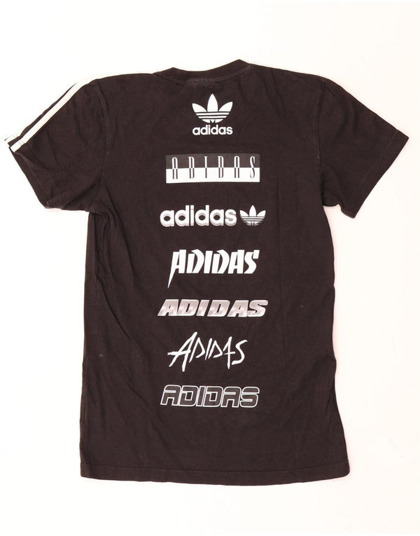 Adidas - Camiseta gráfica para hombre, talla pequeña, algodón negro