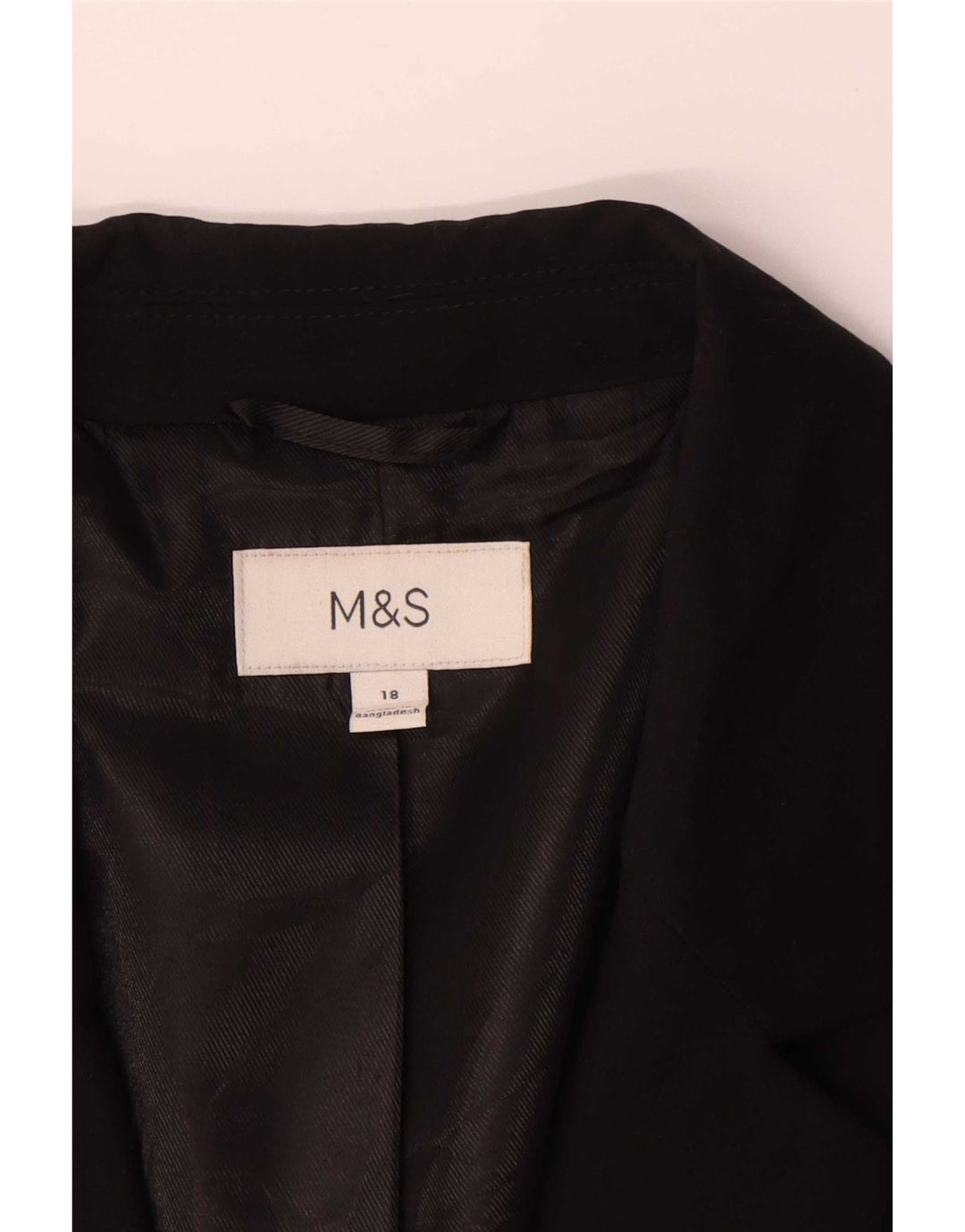 Marks & Spencer Chaqueta tipo blazer con 1 botón para mujer UK 40 XL Poliéster negro