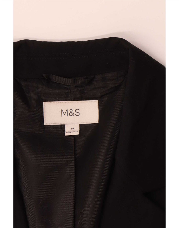 Marks & Spencer Chaqueta tipo blazer con 1 botón para mujer UK 40 XL Poliéster negro