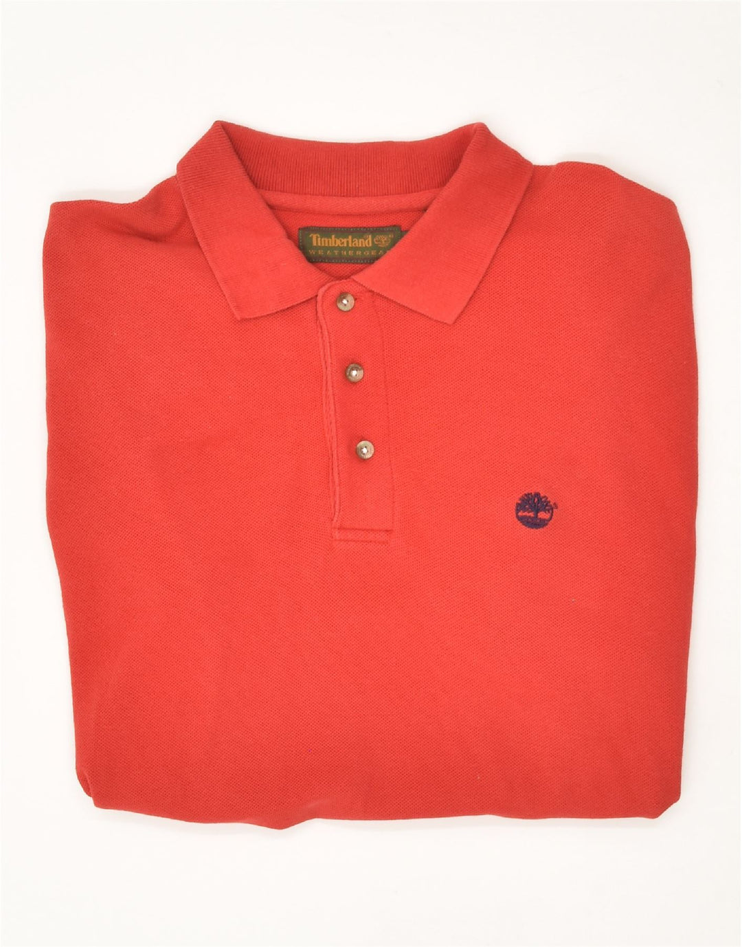 TIMBERLAND Mens Weathergear Polo Shirt Medium Red Cotton Vintage Timberland and Second-Hand Timberland from Messina Hembry 
