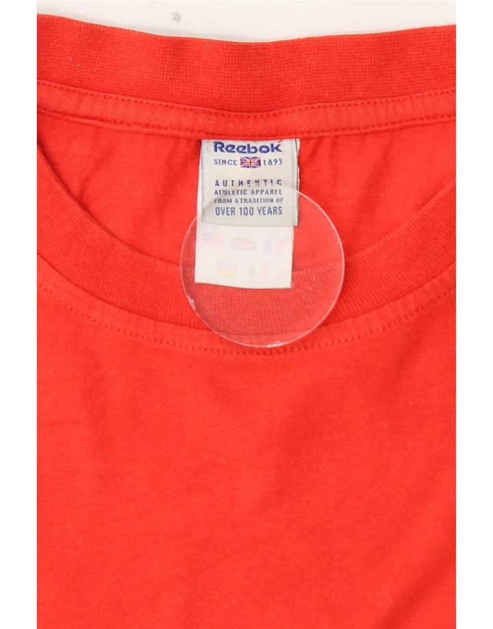 REEBOK Camiseta gráfica para hombre Top grande de algodón rojo