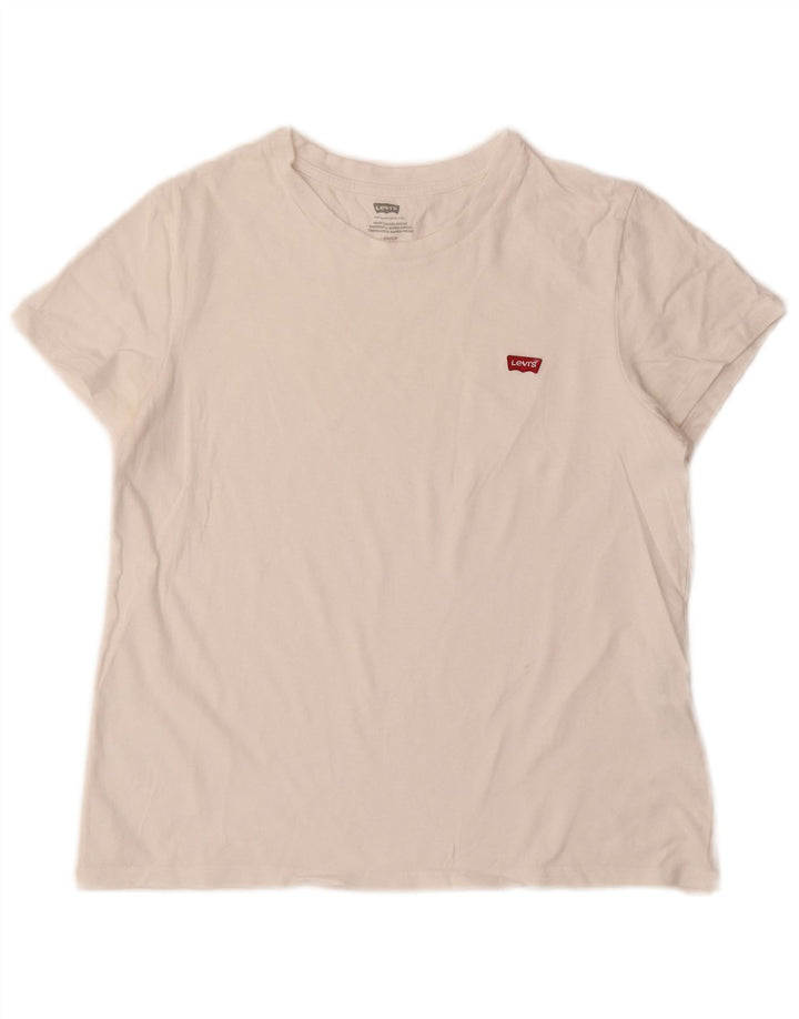 Levi's Camiseta para mujer Top UK 10 Small White Cotton