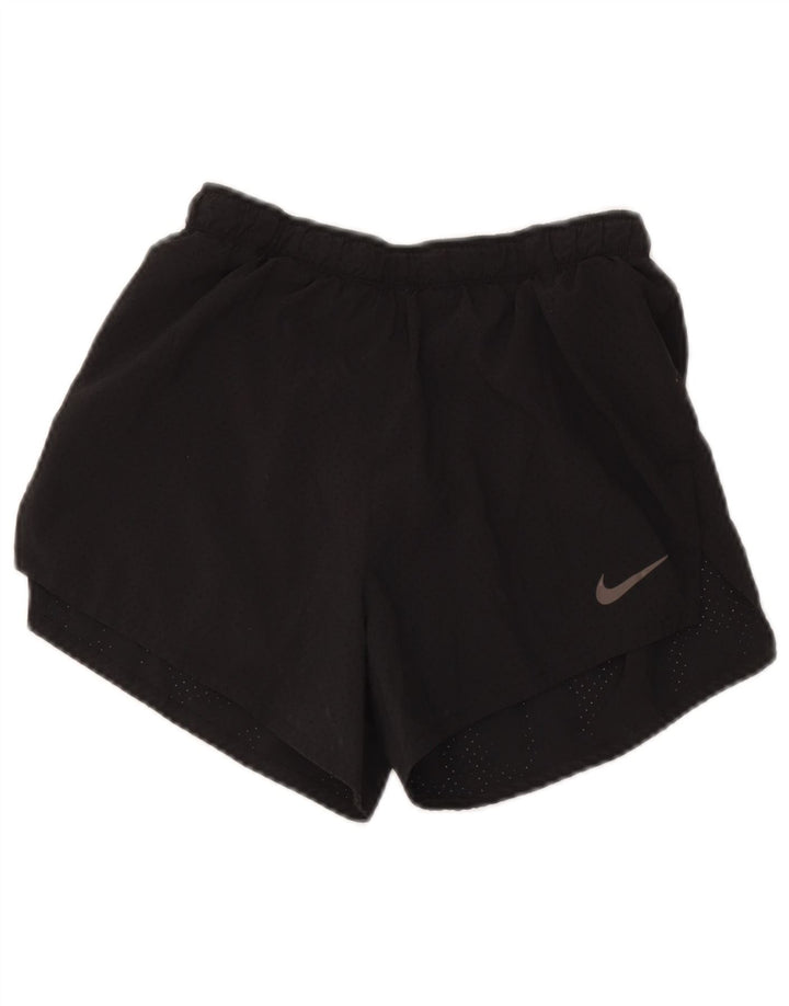 Nike Pantalones cortos deportivos Dri Fit para mujer UK 8 Small Poliéster negro