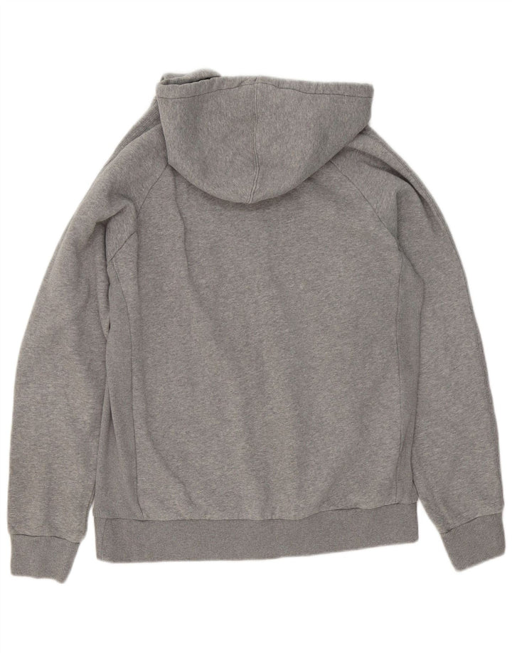 Adidas Hombre Zip Sudadera Con Capucha Suéter Gris Medio Algodón Moteado