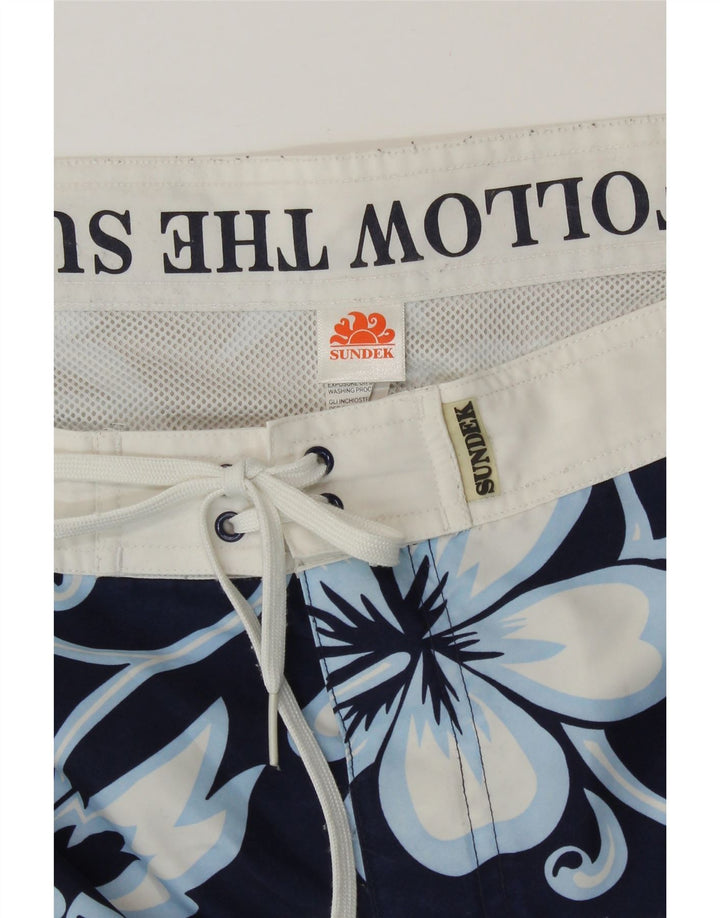 Sundek Bañador Hombre Mediano Azul Marino Floral Poliéster Hawaiano