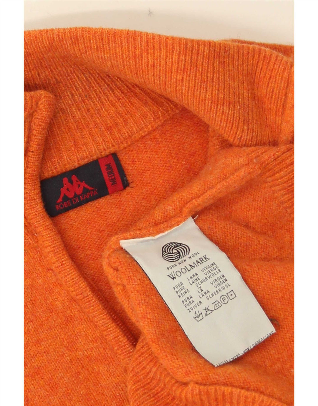Kappa Hombre Jersey Con Cremallera En El Cuello Jersey De Lana Naranja Medio