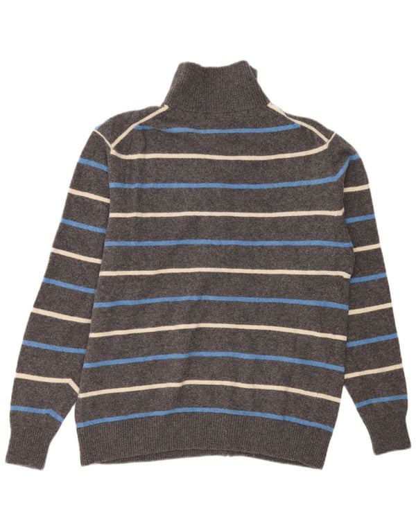 Kappa Suéter tipo cárdigan para hombre 2XL Lana a rayas gris