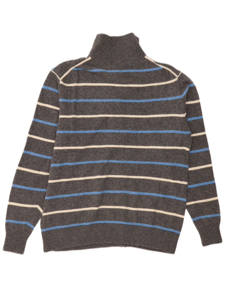 Kappa Suéter tipo cárdigan para hombre 2XL Lana a rayas gris